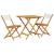 Set mobilier bistro, 3 piese, textil alb crem/lemn masiv GartenMobel Dekor