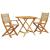 Set mobilier bistro, 3 piese, bej, polipropilenă și lemn masiv GartenMobel Dekor