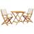 Set mobilier bistro, 3 piese, textil alb crem/lemn masiv GartenMobel Dekor