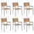 Scaun pentru Grădină 6 pcs Maro 56 x 57 x 87 cm GartenMobel Dekor