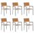 Scaun stivuibil 6 pcs Maro 56 x 57 x 87 cm Lemn Solid de Acacia GartenMobel Dekor