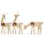 Familie cu reni de Crăciun, auriu/alb cald, 270x7x90 cm, plasă GartenMobel Dekor