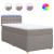 Pat box spring cu saltea, gri taupe, 100x200 cm, textil GartenMobel Dekor