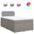 Pat box spring cu saltea, gri taupe, 120x200 cm, textil GartenMobel Dekor
