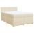 Pat box spring cu saltea, crem, 140x200 cm, textil GartenMobel Dekor