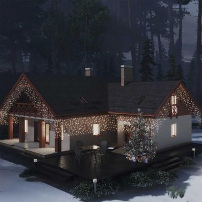 Lumini de perdea tip gheață 400 LED-uri alb cald 10 m 8 funcții GartenMobel Dekor