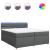 Pat box spring cu saltea, gri închis, 200x200 cm, textil GartenMobel Dekor
