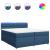 Pat box spring cu saltea, albastru, 200x200 cm, textil GartenMobel Dekor