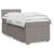 Pat box spring cu saltea, gri taupe, 80x200 cm, textil GartenMobel Dekor