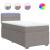 Pat box spring cu saltea, gri taupe, 80x200 cm, textil GartenMobel Dekor
