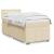 Pat box spring cu saltea, crem, 80x200 cm, textil GartenMobel Dekor