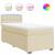 Pat box spring cu saltea, crem, 90x190 cm, textil GartenMobel Dekor