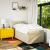 Pat box spring cu saltea, crem, 90x190 cm, textil GartenMobel Dekor