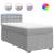 Pat box spring cu saltea, gri deschis, 90x200 cm, textil GartenMobel Dekor