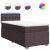 Pat box spring cu saltea, maro închis, 90x200 cm, textil GartenMobel Dekor