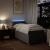 Pat box spring cu saltea, gri taupe, 90x200 cm, textil GartenMobel Dekor