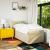 Pat box spring cu saltea, crem, 90x200 cm, textil GartenMobel Dekor