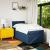 Pat box spring cu saltea, albastru, 90x200 cm, textil GartenMobel Dekor