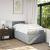 Pat box spring cu saltea, gri deschis, 100x200 cm, textil GartenMobel Dekor