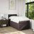 Pat box spring cu saltea, maro închis, 100x200 cm, textil GartenMobel Dekor
