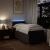 Pat box spring cu saltea, maro închis, 100x200 cm, textil GartenMobel Dekor