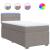 Pat box spring cu saltea, gri taupe, 100x200 cm, textil GartenMobel Dekor
