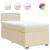 Pat box spring cu saltea, crem, 100x200 cm, textil GartenMobel Dekor