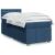 Pat box spring cu saltea, albastru, 100x200 cm, textil GartenMobel Dekor