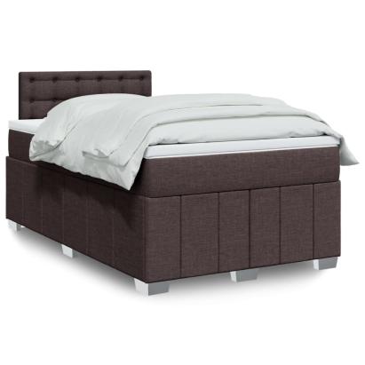 Pat box spring cu saltea, maro închis, 120x200 cm, textil GartenMobel Dekor