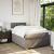 Pat box spring cu saltea, gri taupe, 120x200 cm, textil GartenMobel Dekor