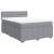Pat box spring cu saltea, gri deschis, 140x190 cm, textil GartenMobel Dekor
