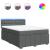 Pat box spring cu saltea, gri închis, 140x190 cm, textil GartenMobel Dekor