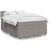 Pat box spring cu saltea, gri taupe, 140x200 cm, textil GartenMobel Dekor