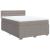 Pat box spring cu saltea, gri taupe, 140x200 cm, textil GartenMobel Dekor