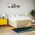Pat continental cu saltea, crem, 140x200 cm, material textil GartenMobel Dekor
