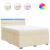 Pat box spring cu saltea, crem, 160x200 cm, material textil GartenMobel Dekor