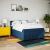Pat continental cu saltea, albastru, 160x200cm, material textil GartenMobel Dekor