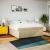 Pat continental cu saltea, crem, 180x200 cm, textil GartenMobel Dekor
