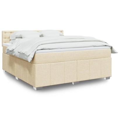 Pat continental cu saltea, crem, 180x200 cm, textil GartenMobel Dekor