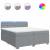 Pat box spring cu saltea, gri deschis, 200x200 cm, textil GartenMobel Dekor