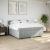 Pat box spring cu saltea, gri deschis, 200x200 cm, textil GartenMobel Dekor
