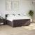 Pat box spring cu saltea, maro închis, 200x200 cm, textil GartenMobel Dekor