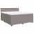 Pat box spring cu saltea, gri taupe, 200x200 cm, textil GartenMobel Dekor