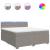 Pat box spring cu saltea, gri taupe, 200x200 cm, textil GartenMobel Dekor