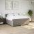 Pat box spring cu saltea, gri taupe, 200x200 cm, textil GartenMobel Dekor