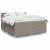 Pat box spring cu saltea, gri taupe, 200x200 cm, textil GartenMobel Dekor