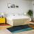 Pat box spring cu saltea, crem, 200x200 cm, textil GartenMobel Dekor