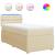 Pat box spring cu saltea, crem, 80x200 cm, textil GartenMobel Dekor
