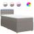 Pat box spring cu saltea, gri taupe, 80x200 cm, textil GartenMobel Dekor