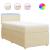 Pat box spring cu saltea, crem, 100x200 cm, textil GartenMobel Dekor
